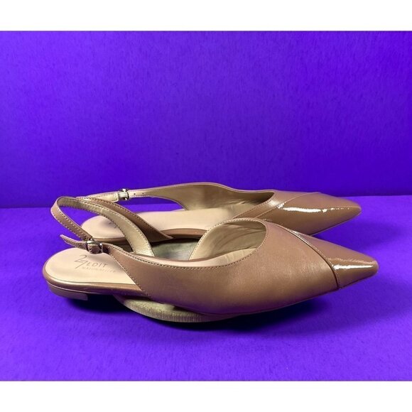 Naturalizer 27 EDIT‎  Brown Leather Makenna Slingback Flat Shoe Size 11 NWOT - Picture 1 of 10
